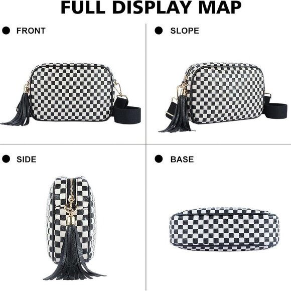 Woven Crossbody Bag Vegan Leather Small Summer Trendy Purse for Women - Picture 7 of 7